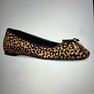 MICHAEL Michael Kors Women's Slip-On 100% Cow Leather Animal Print Ballet Flats